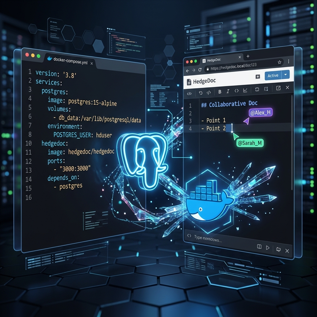 HedgeDoc mit Docker Compose: Eigene kollaborative Markdown-Notizen in 15 Minuten