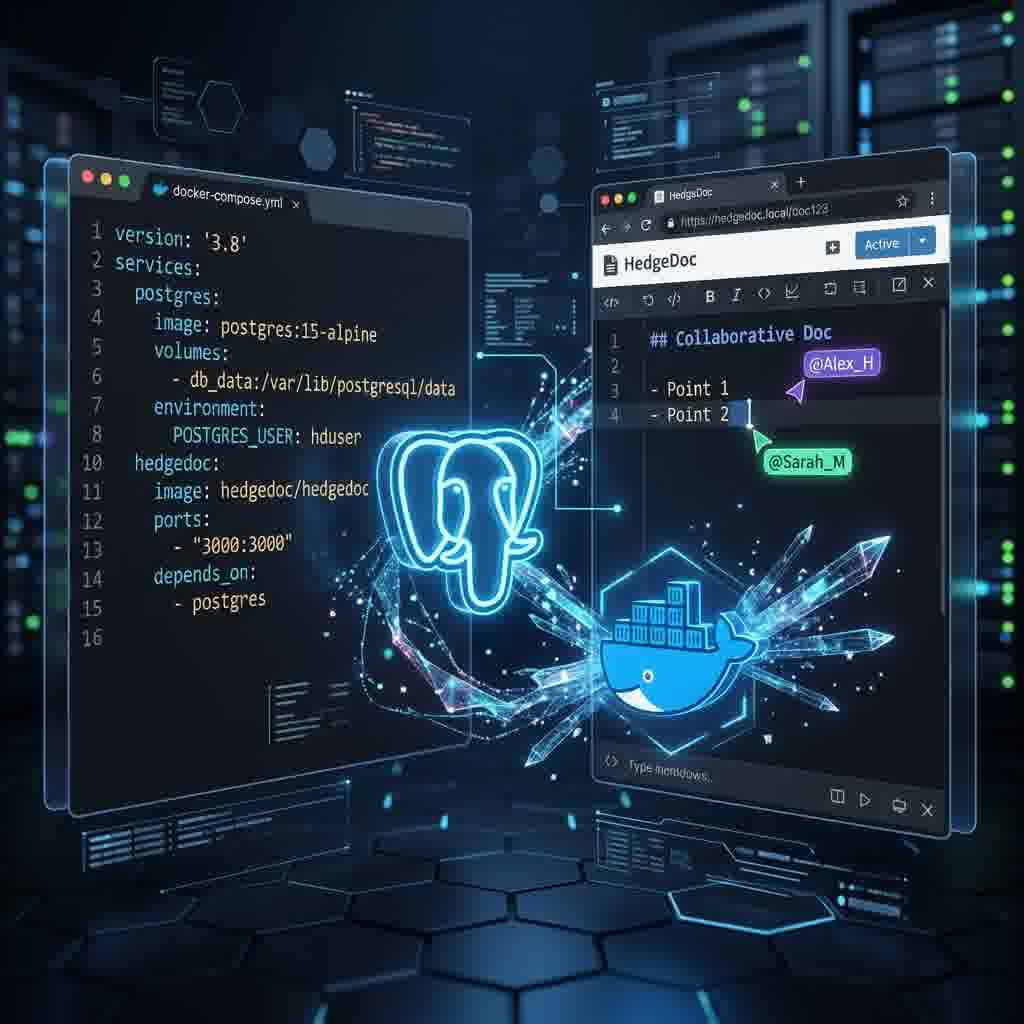 HedgeDoc mit Docker Compose: Eigene kollaborative Markdown-Notizen in 15 Minuten
